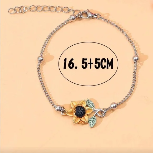 ⚠️Clearance Sunflower Silver Bracelet - Picture 5 of 6